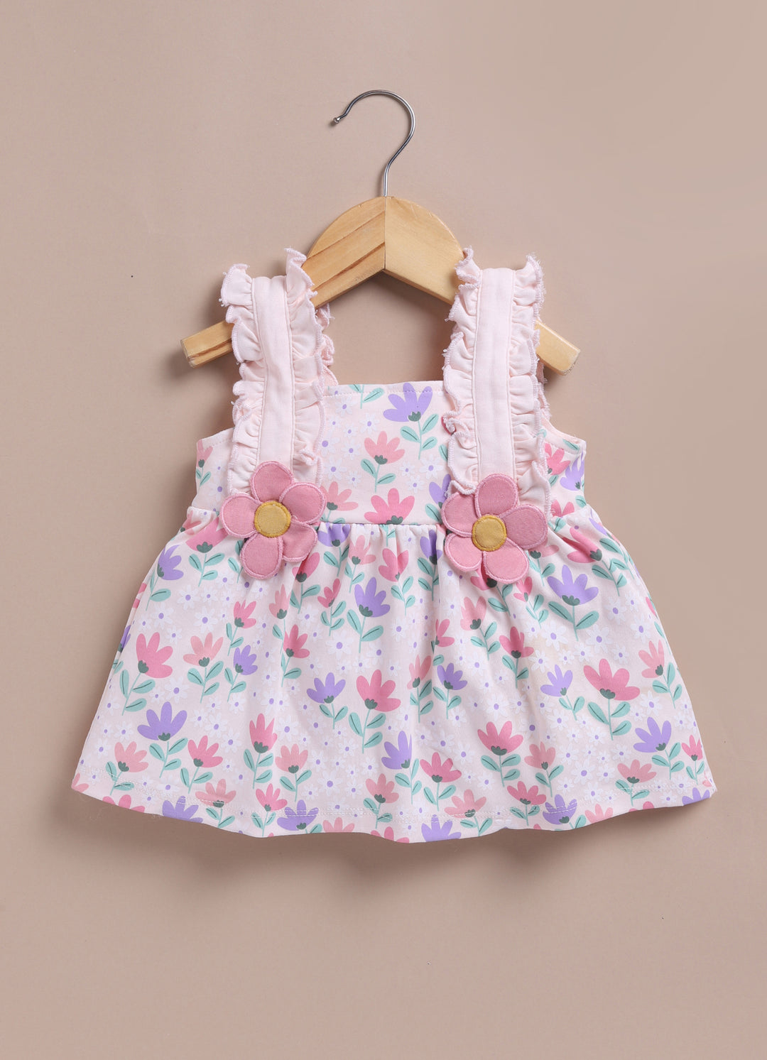 Le Pur Tiny Bloom BioCool 3-Piece Set: Floral Ruffle Frock, Bloomer & Headband - LE PUR!